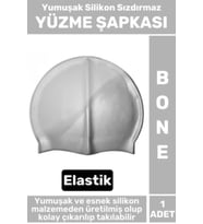 Premium Seri Su Geçirmez Elastik Yumuşak Yüzücü Havuz Deniz Yüzme Şapkası Silikon Bone 1 Adet
