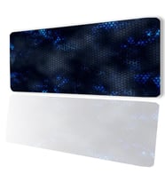 SonicTouch Mavi Siyah Petek Desenli Kaymaz Gaming Oyuncu Masaüstü Dikişsiz Klavye Mouse Pad 32x70Cm