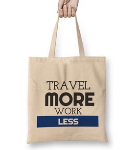 Cute Travel More, Work Less Traveling Bez Çanta Uzun Saplı