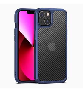 Apple iPhone 13 Mini Kılıf Zore İnoks Fiber Yüzey Tasarım Kılıf (Mavi)