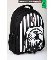 Lisanslı Beşiktaş Özel Tasarım 3D Kartal Büyük Boy Okul Çantası