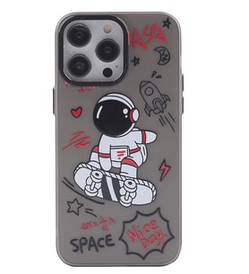 Newface Apple iPhone 14 Pro Max Kılıf Prada Desenli Kapak - Prada Siyah - 1