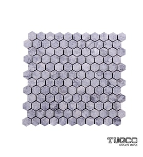 1’’ Hexagon Gümüş Eskitme Mermer Mozaik
