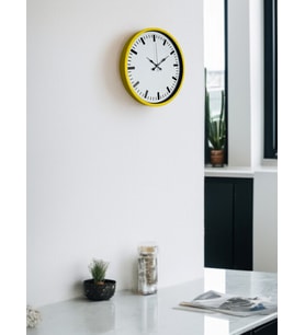 36 Cm Sarı Dekoratif Duvar Saati (Standart)