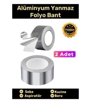 Özel Suya Sıcaklığa Dayanıklı Tamir Soba Boru Yama Alüminyum Yanmaz Folyo Bant 45mm - 5mt - 2 Adet