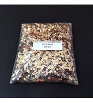 SÜSLEME PULU ORTASI DELİK GLİTTER TAKI VE TEKSTİL DİKİLEBİLİR SÜSLEME PULU 3 MM GOLD 100 GR