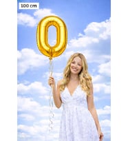 0 Rakamı 100 cm Folyo Balon – Parlak Dev Parti Balonu