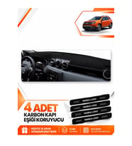 DACİA DUSTER 2 NESİL MAKYAJLI MAKYAJSIZ (2018-2023) Uyumlu Ön Torpido Koruma Kılıfı Halısı - Siyah