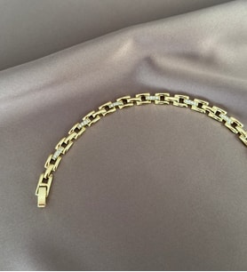 Xuping Zirkon Taş Detaylı Altın Kaplama Zincir Bileklik