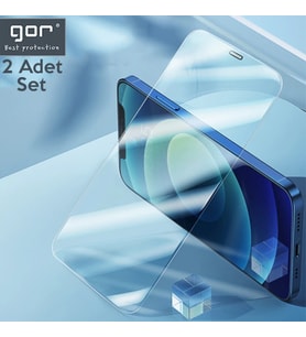GOR İPhone 12 Mini 5.4 Best Full Tempered Cam Ekran Koruyucu 2Adet+Arka Jelatin-(5 - HPSBYI9075-7