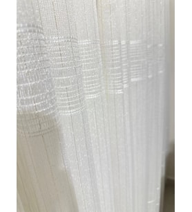 NİVEMESHOME ÇİZGİLİ KURŞUNLU ŞANTUK 1/3 SIK PİLELİ TÜL PERDE APM