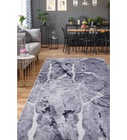 Dijidekor Halı Gri Granit Yıkanabilir Saçaksız Kesme İnce Yolluk Kilim Salon Halısı Modelleri