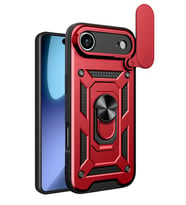 iPhone 17 Air Pars Lens Yüzüklü Silikon - Kırmızı