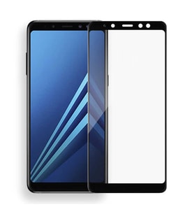 Samsung Galaxy J4 Plus Uyumlu Zore Kenarları Kırılmaya Dayanıklı Cam Ekran Koruyucu (Siyah)