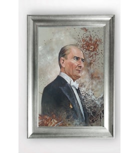 Gümüş Çerçeveli Atatürk Tablo a702
