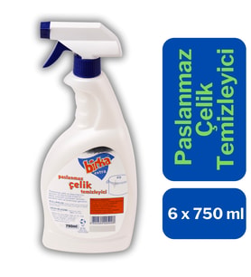 Birka Extra Paslanmaz Çelik Yüzey Temizleyicisi 6 Adet x 750 ml