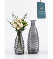 Elara 2 'li Minimalist Dekor Cam Vazo (Füme)