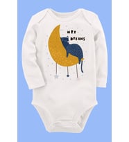 Organik Baskılı Pamuklu Unisex Bebek Body UZUNKOLE79