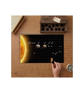 Güneş Sistemi - Gezegenler Tasarımı 240 parça Ahşap Puzzle Ahşap Kutuda MP04826