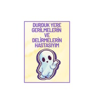 Durduk Yere Gerilmelerin ve Delirmelerin Hastasıyım Yazılı Ahşap Retro Poster Tablo