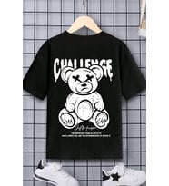 Çocuk Challange Baskılı Pamuklu Tshirt (Siyah)