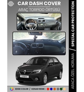 RENAULT SYMBOL 3 SAKLAMA GÖZSÜZ (2013-2021) Torpido Örtüsü Ön Göğüs Halı Torpido Koruma Tam Uyum
