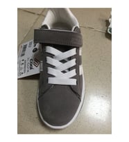 Cool Cooper Çocuk Bantlı Cilt Sneaker Spor Ayakkabı (Gri)