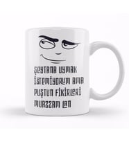 Komik Söz Şeytana Uymak istemiyorum Kupa Bardak Porselen