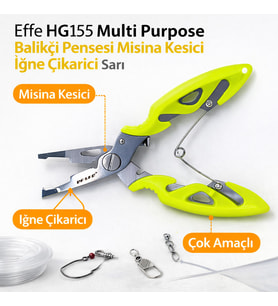 Effe HG155 Multi Purpose Balıkçı Pensesi Misina Kesici İğne Çıkarıcı Sarı