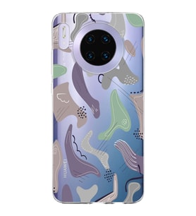 Huawei Mate 30 Uyumlu Kapak Abstrackt Tasarımlı Şeffaf Silikon Kılıf