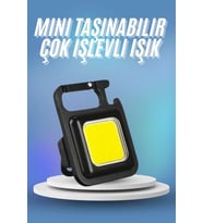 Işıldak Usb Şarjlı Cep El Feneri Taşınabilir Mini Led Işık Çok Fonksiyonlu