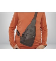 Westpolo Crossbody Unisex Çapraz Ayarlanabilir Askılı  El Göğüs ve Omuz Çantası (Kahverengi)
