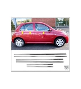 Nissan Micra Krom Cam Çıtası 6 Prç. 2003-2010 Paslanmaz Çelik