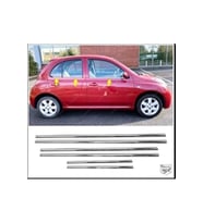 Nissan Micra Krom Cam Çıtası 6 Prç. 2003-2010 Paslanmaz Çelik
