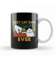 Best Cat Dad Ever Funny Cat Dad Father Vintage Gift Kupa Bardak Porselen
