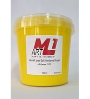 M1 ART Sarı Su Bazlı Vernikli Yenileme Boyası 1000.ml-Mobilya,cam,mermer,beyaz eşya,fayans,seramik,parke