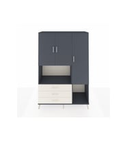 Hyperion Dolap 6 Raflı 3 Çekmeceli 3 Kapaklı 132x44x195 Antrasit-Antrasit/Aytaşı