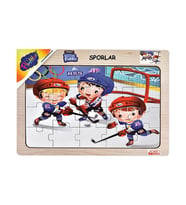 Playwood Ahşap Eğitici Puzzle Sporlar Buz Hokeyi ONY86