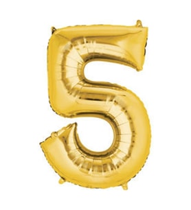 5 yaş gold 100 cm folyo rakam balon