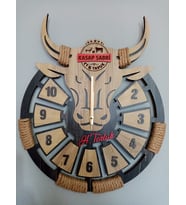 Kişiye (Kasaplara) Özel Dekoratif Ahşap Duvar Saati 40 cm