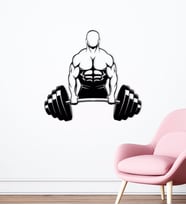 BK Home GYM Tasarımlı Ahşap Duvar Süsü-41 (Siyah)