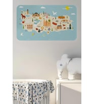 Eğitici Ve Öğretici Cocuk Odası Türkiye Haritası Duvar Sticker-60x105-3879
