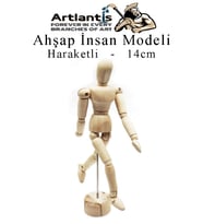 Ahşap İnsan Modeli 14 cm 1 Adet İnsan Figürlü Ahşap Model Manken Resim Ressam Eğitimi Tahta Adam Kukla Stilist (Krem)