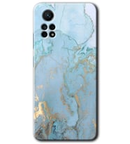 Redmi Note 12 Pro 4G Kılıf HD Desen Baskılı Kılıf - Mavi Gold Mermer