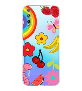 PrintiFy Huawei P Smart S ile Uyumlu Water Color 5  Kamera Korumalı Şeffaf  Kılıf