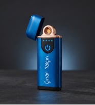 Kişiye Özel USB Şarjlı Dokunmatik Alevsiz Çakmak - Mavi Renk