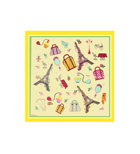 60x60 cm Premium Saten Desenli Dikişli Fular