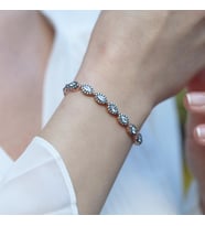 Elmas Montür Rose Gold Kaplama Zirkon Taşlı Asansörlü Gümüş Bileklik