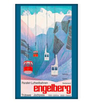 Engelberg, Isviçre, Kayak Poster Tablo Ahşap Poster Dekoratif