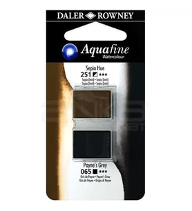 Daler Rowney Aquafine Sulu Boya Tablet 2li Sepia-Paynes Grey